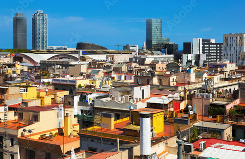   skyscrapers from the historic district of Born.  Barcelona photo