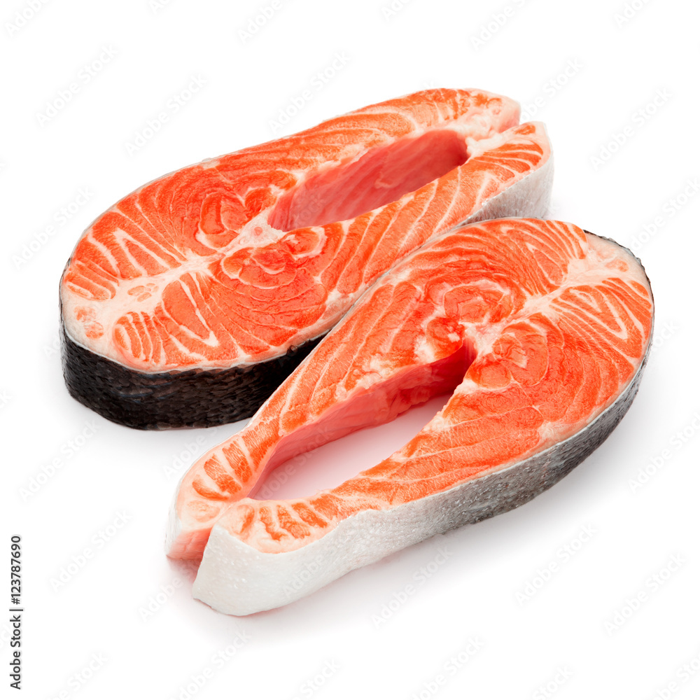 Fresh Raw Salmon Red Fish Steak Fresh Raw Salmon Red Fish Steak