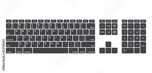Full Keyboard Keys For PC - Isolated Vector Illustration