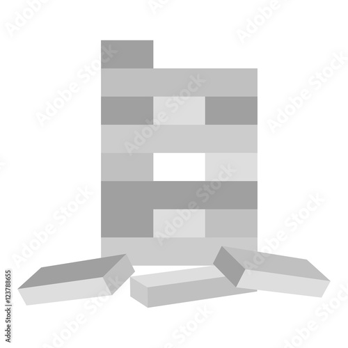 Jenga icon in monochrome style isolated on white background. Board games symbol stock vector illustration.