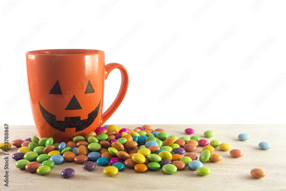 cup and candy on white cup and candy on white