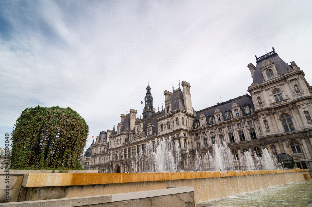 The Hotel de Ville is the building of administration in Paris.