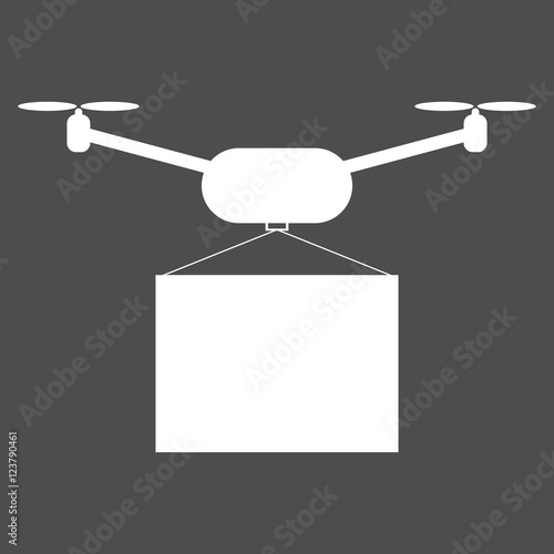 Simple drone delivery icon. Isolated vector illustration.