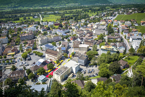 Aerial view of Vaduz city, Liechtenstein