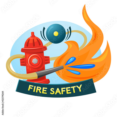 Fire safety concept design, vector illustration