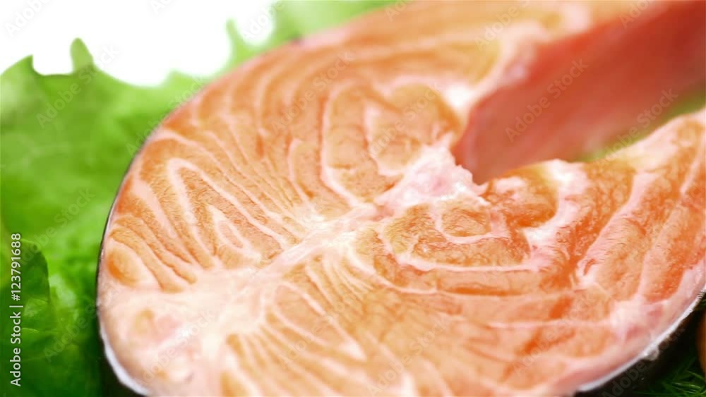 Fresh Raw Salmon Red Fish Steak Fresh Raw Salmon Red Fish Steak