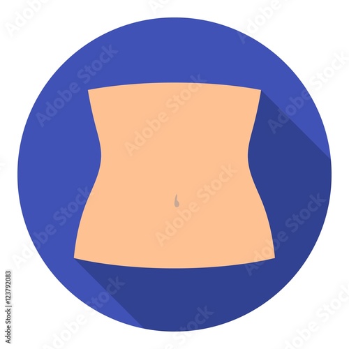 Abdomen icon in flat style isolated on white background. Part of body symbol stock vector illustration.