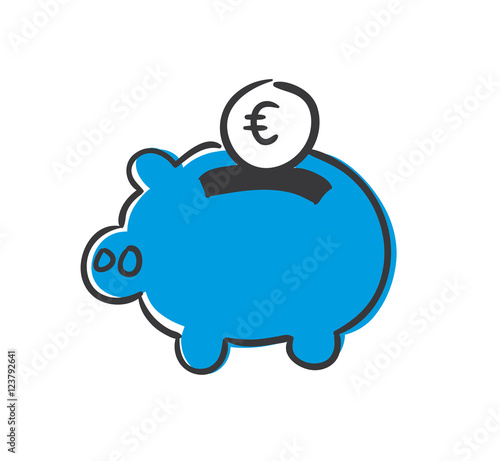 Stick Figure Series Icon / Sparschwein