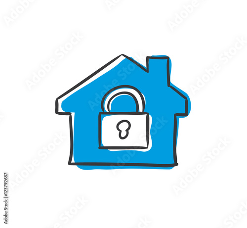 Stick Figure Series Icon / Haus Versicherung