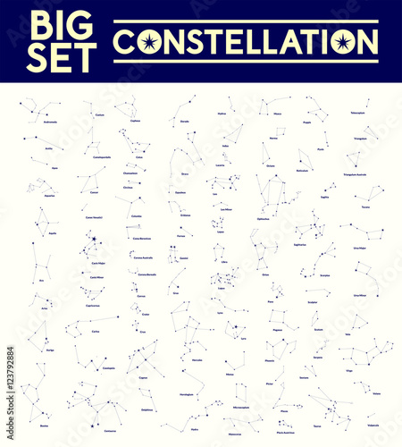 Big set of constellations, vector illustration