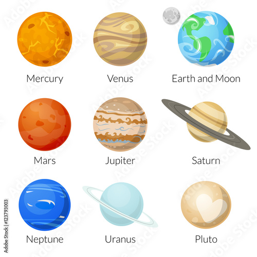 Planets of the solar system, vector illustration
