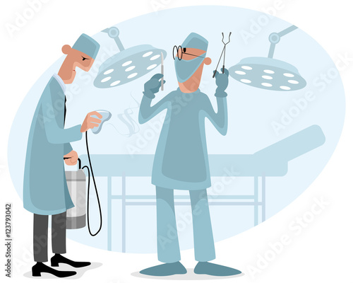 Surgeon and anesthetist