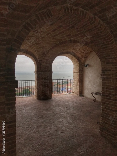 View under the arches  Grottammare  Italy