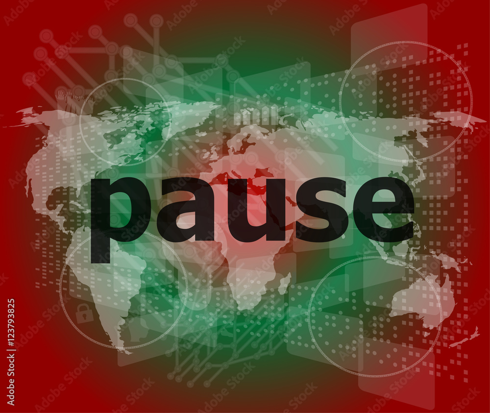 Time concept clock word on digital background Stock Illustration