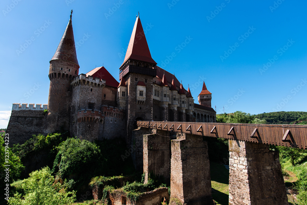 The Hunyad Castle. Medieval Gothic-Renaissance castle in Hunedoara (Transylvania). Romania
