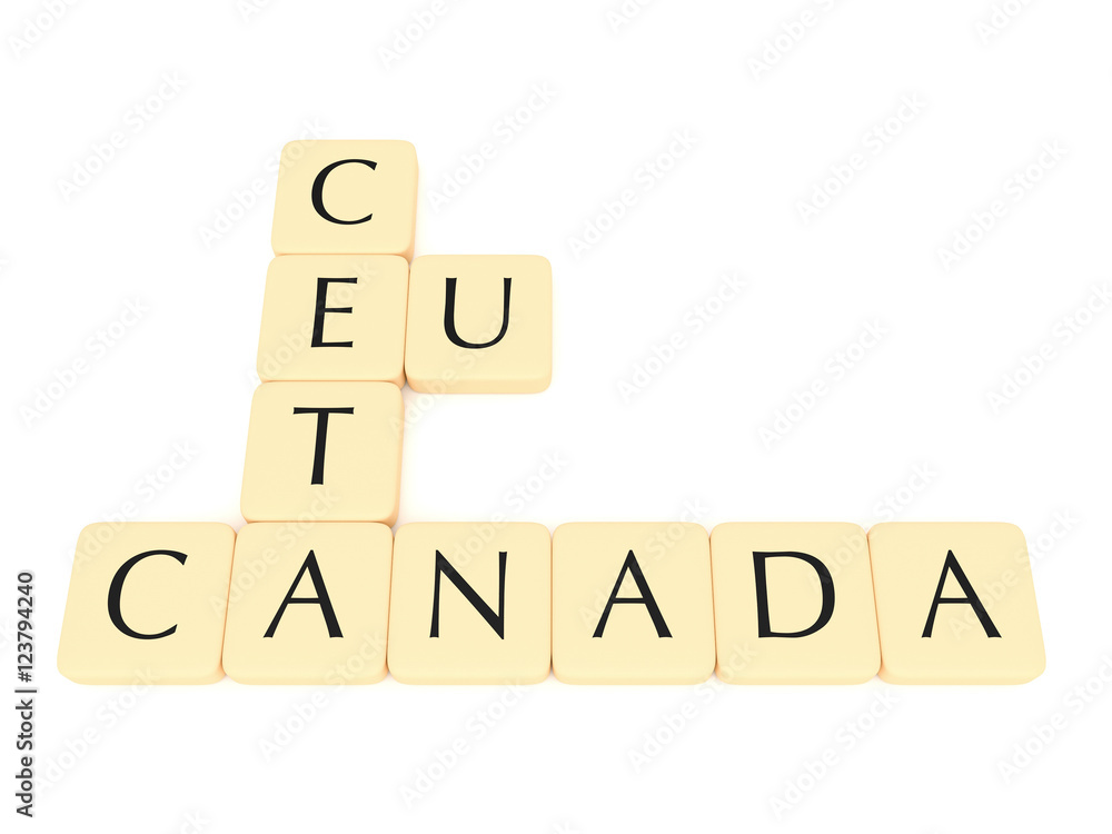 Letter Tiles: CETA, EU, Canada, 3d illustration Letter Tiles: CETA, EU, Canada, 3d illustration