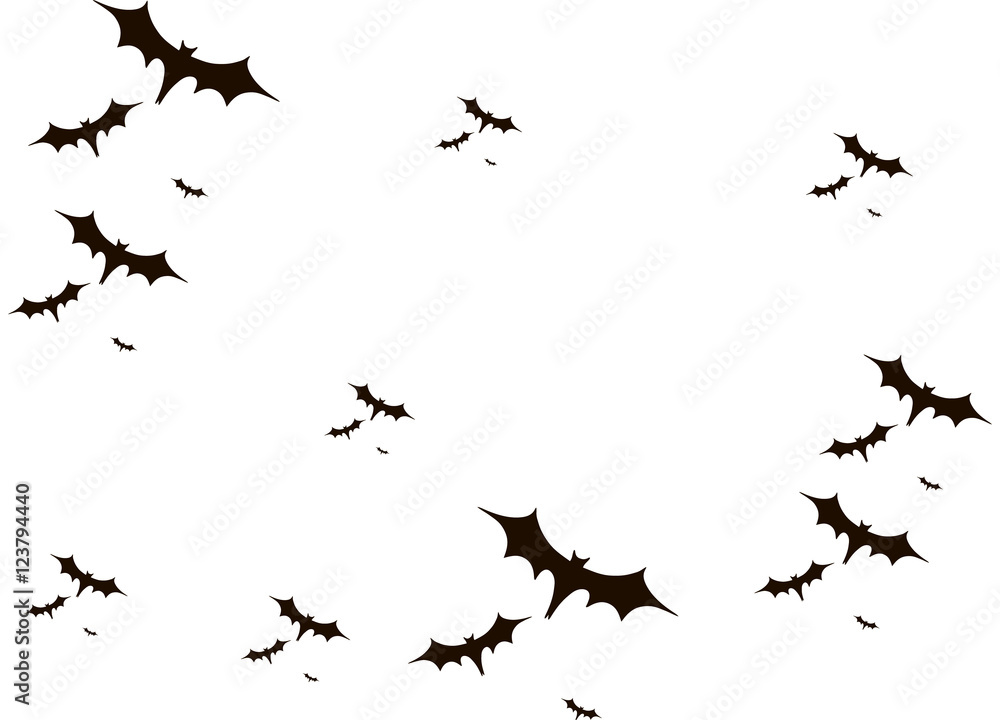 Fototapeta premium Halloween background. Bats black isolated on white. Vector illustration EPS 10