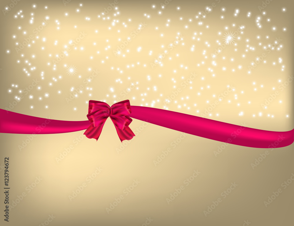 Golden Christmas background with bow Golden Christmas background with bow