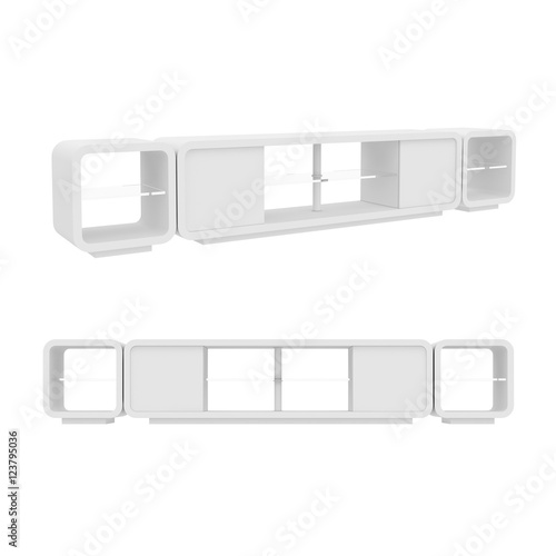 wardrobe Isolated on White Background, 3D rendering