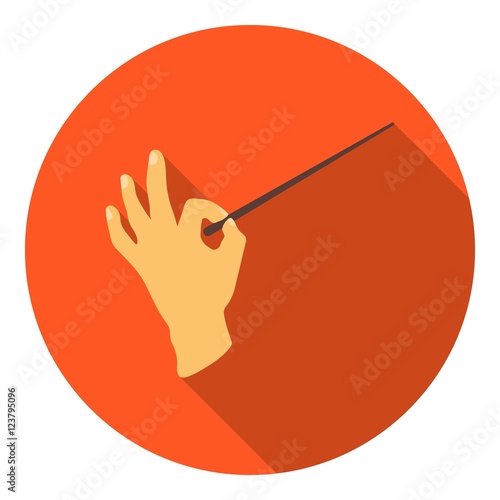 Conductor orchestra icon in flat style isolated on white background. Theater symbol stock vector illustration