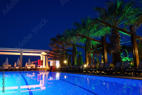 Luxury hotel resort in the night