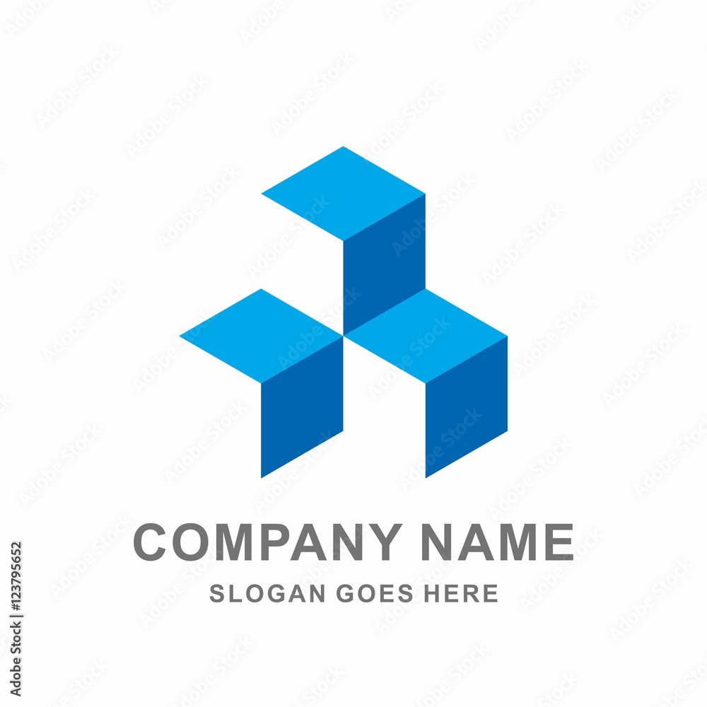 Geometric Hexagon Cube Vector Logo Design Template Geometric Hexagon Cube Vector Logo Design Template