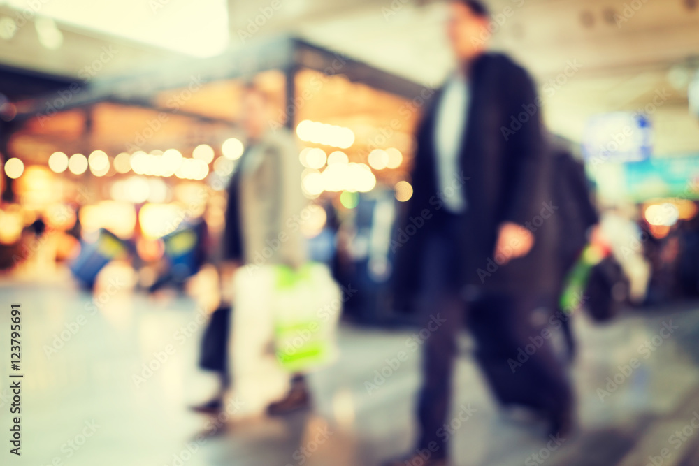 City life, blurred people walking on the airport City life, blurred people walking on the airport