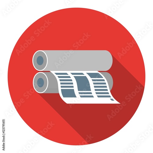 Newspaper printing machine in flat style isolated on white background. Typography symbol stock vector illustration.