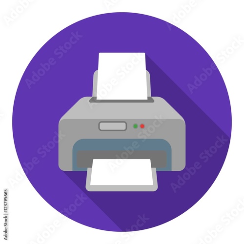Printer icon in flat style isolated on white background. Typography symbol stock vector illustration.