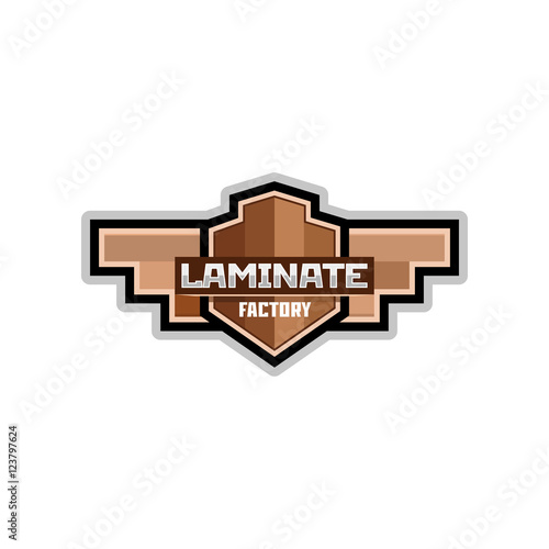 Laminate or parquet factory logo emblem badge.