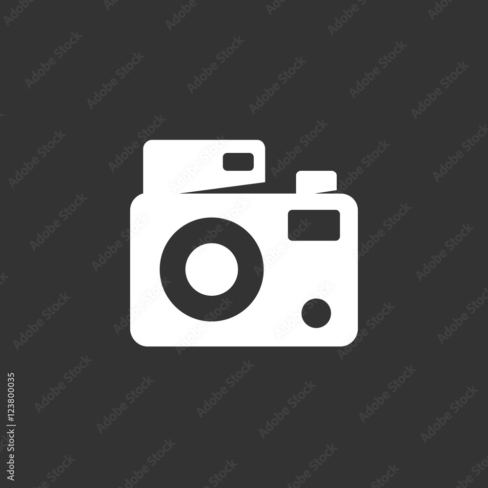 Camera icon isolated on a black background Camera icon isolated on a black background
