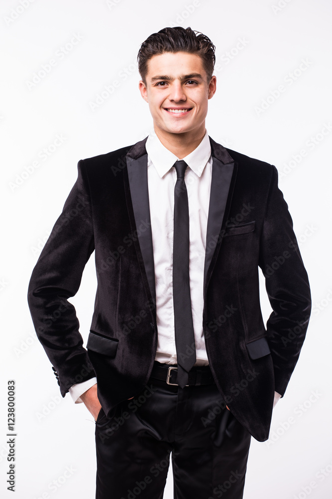 Young businessman in glasses over white background Young businessman in glasses over white background