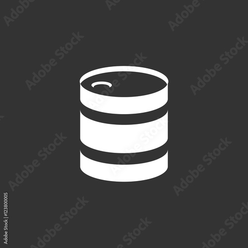 Barrel icon isolated on a black background