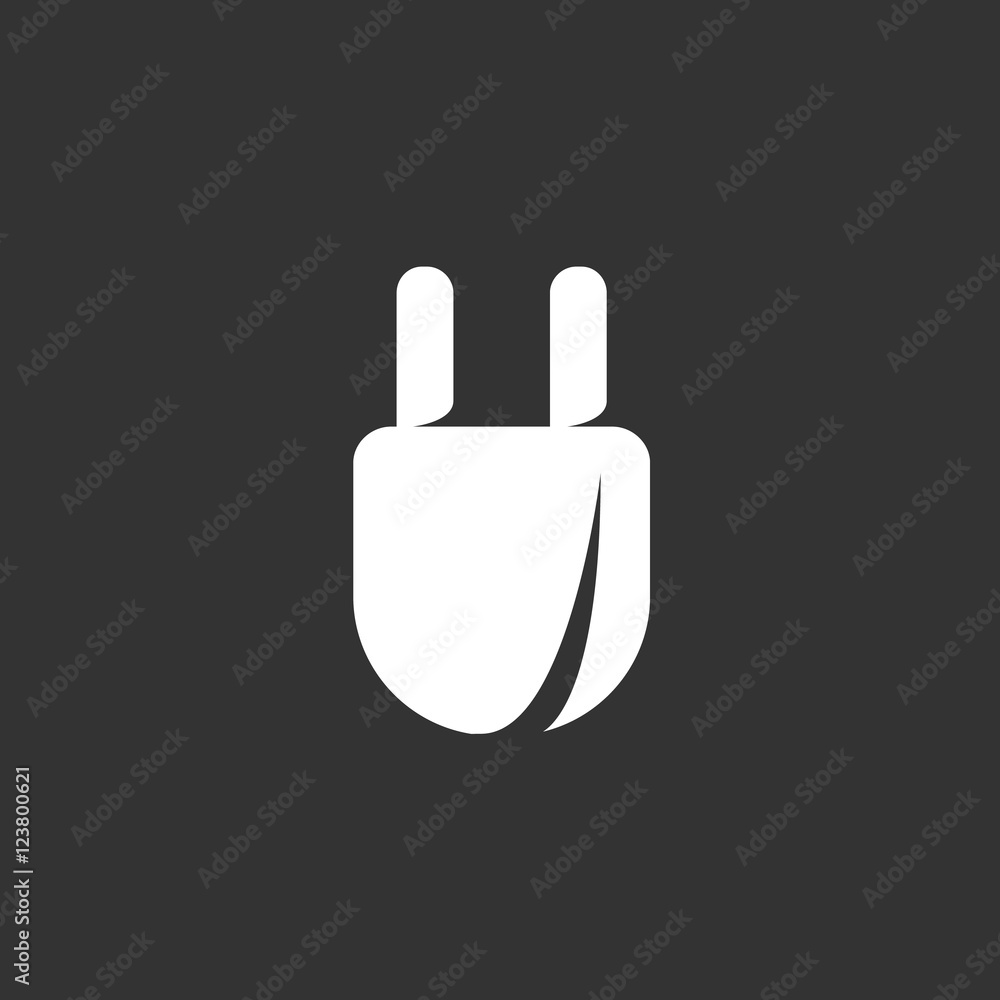 Plug logo. Vector icon on black background Plug logo. Vector icon on black background