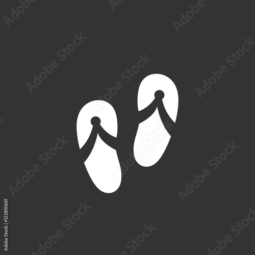 Slippers logo. Vector icon on black background