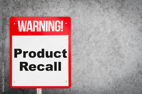 фотографія Product Recall problem warning signage for production industry.