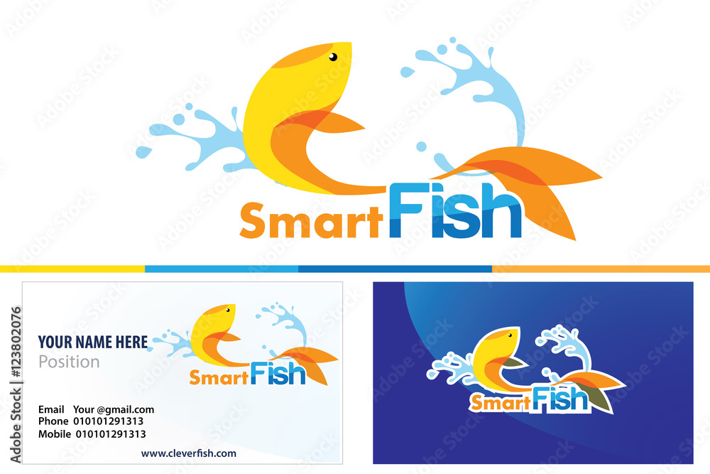 Vecteur Stock Smart Fish Logo | Adobe Stock