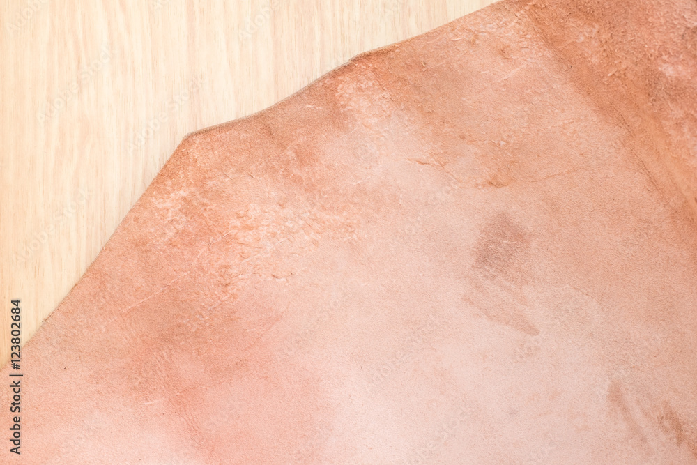 Fototapeta premium Close up nude color crumpled leather texture background