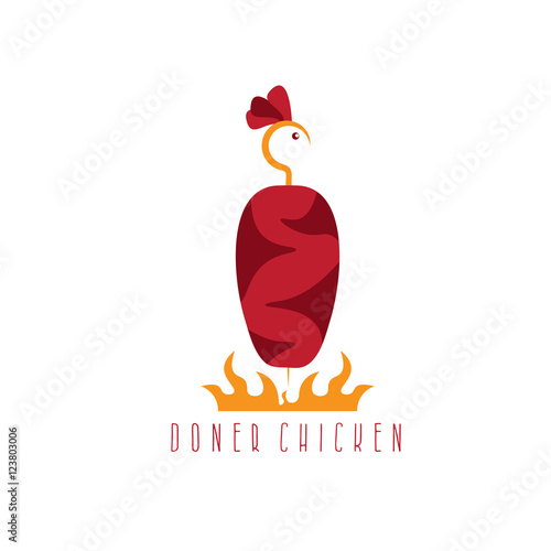 simple flat vector illustration of doner chicken kebab