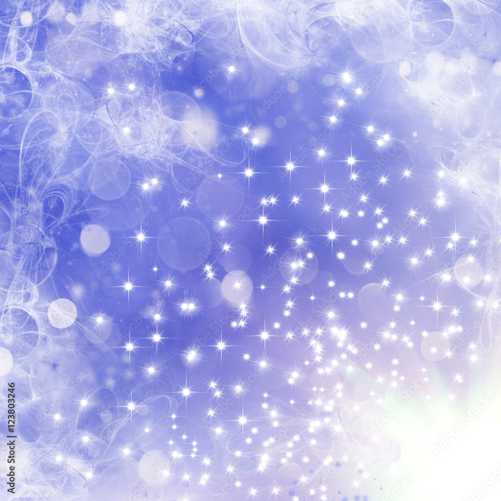 Christmas Winter Blue Bokeh Background -  Bokeh Light Texure