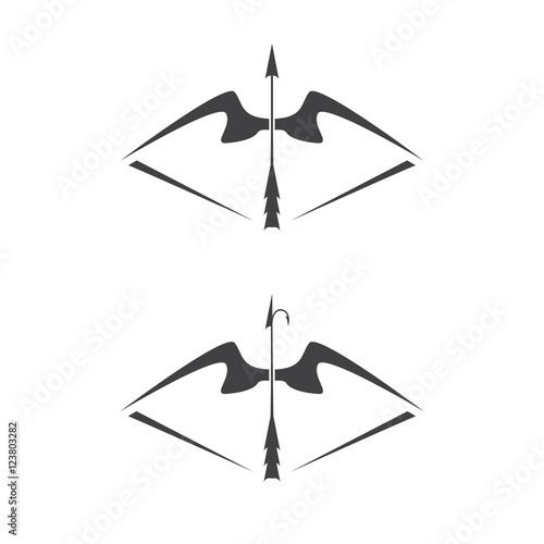 vector illustration of bow weapon with arrow