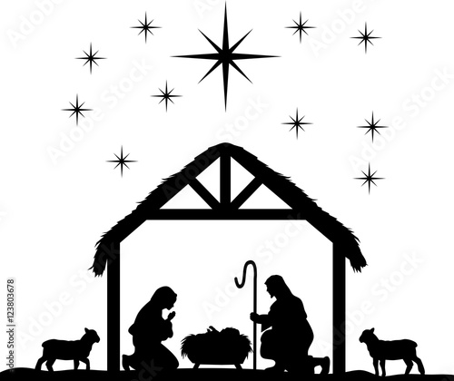 Fotografia Nativity Scene Silhouettes