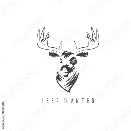 deer head vector design template,hunting illustration