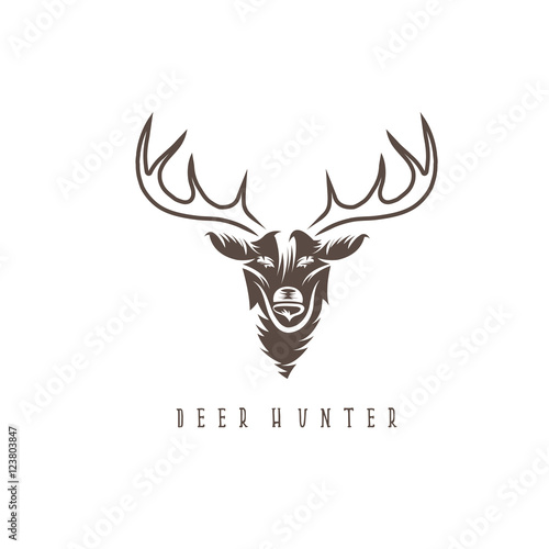deer head vector design template,hunting illustration