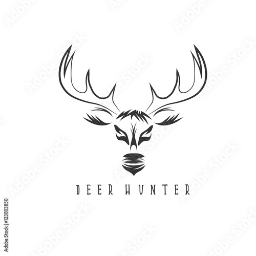 deer head vector design template,hunting illustration