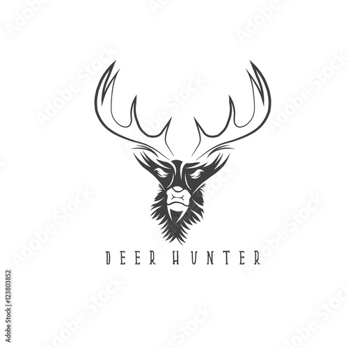 deer head vector design template,hunting illustration