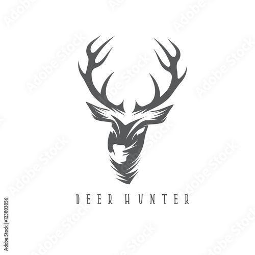 deer head vector design template,hunting illustration