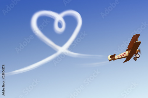 Love simbol in the sky