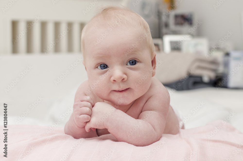 Cute adorable newborn baby with blue eyes portrait Cute adorable newborn baby with blue eyes portrait