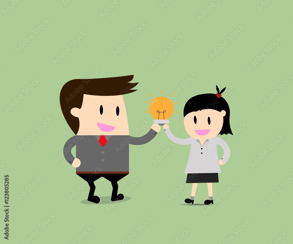 Businessman and Businesswomen have idea connection, Business ide Businessman and Businesswomen have idea connection, Business ide
